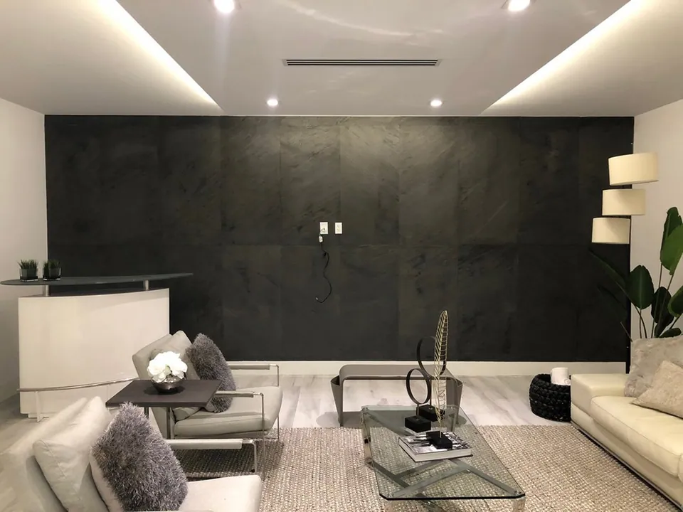Platinum Black Slimline natural stone, installed